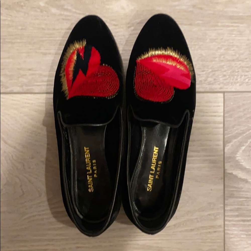Saint Laurent Velvet Driving Loafers